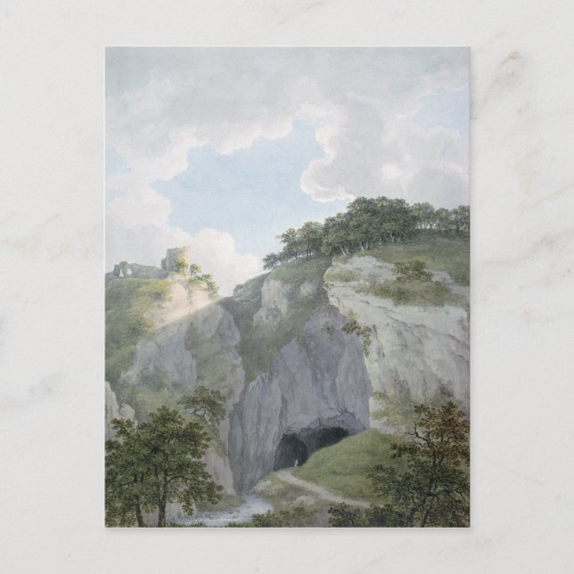 View of Castle and Cavern at Castelton Postcard (Front)