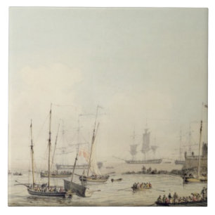 View of Castle Cornet, Guernsey, with Shipping, c. Tile