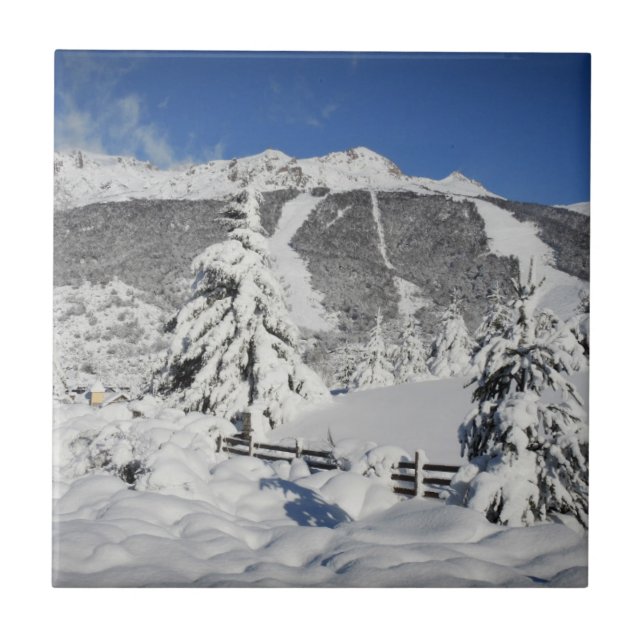View Of Catedral Ski Resort In Bariloche Tile (Front)