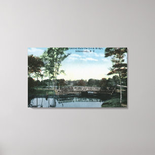 View of Central Park Creek Bridge Canvas Print