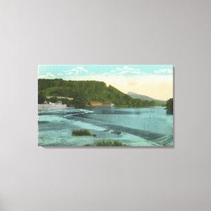 View of Chenango River and Dam Canvas Print