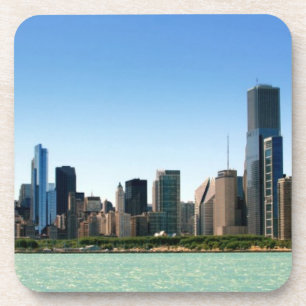 View of Chicago skyline by Lake Michigan Coaster