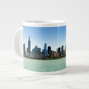View of Chicago skyline by Lake Michigan Large Coffee Mug