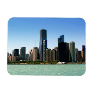 View of Chicago skyline by Lake Michigan Magnet