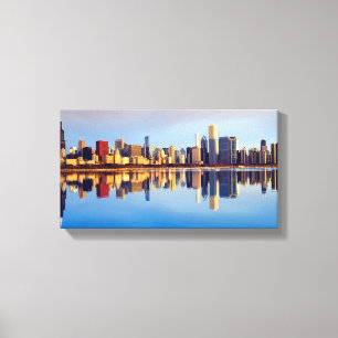 View of Chicago skyline with reflection Canvas Print