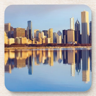 View of Chicago skyline with reflection Coaster