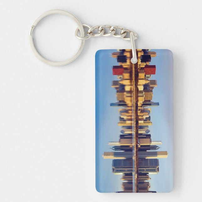 View of Chicago skyline with reflection Key Ring (Front)