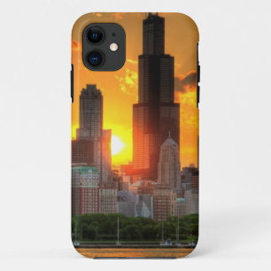 View of Chicago's skyline from  Adler iPhone 11 Case