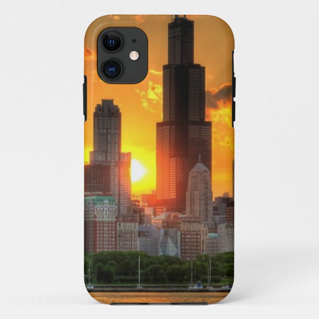 View of Chicago's skyline from  Adler Case-Mate iPhone Case (Back)