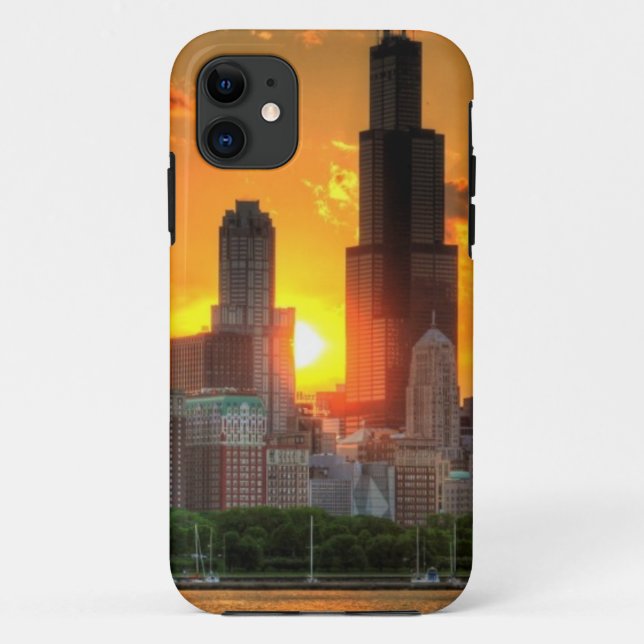 View of Chicago's skyline from  Adler Case-Mate iPhone Case (Back)