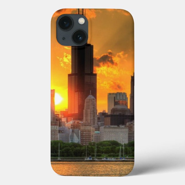 View of Chicago's skyline from  Adler Case-Mate iPhone Case (Back)