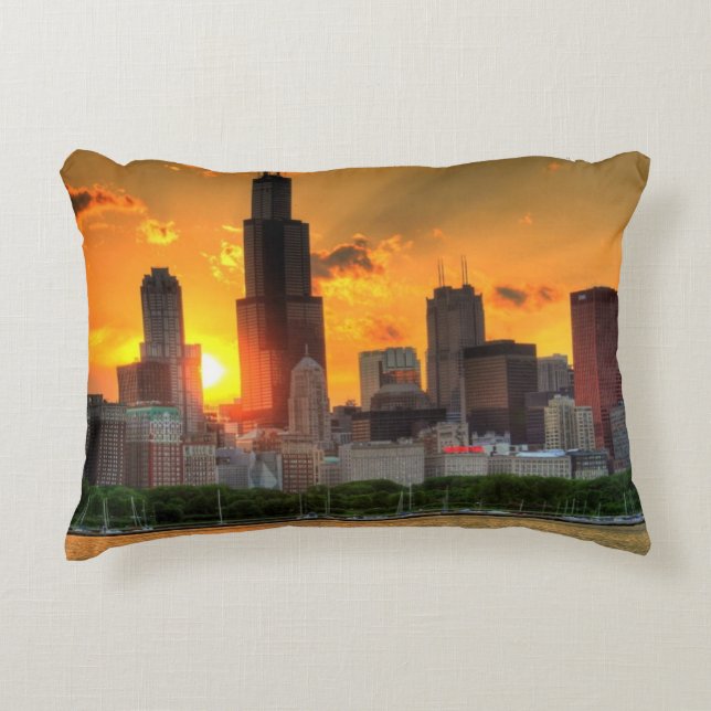 View of Chicago's skyline from  Adler Decorative Cushion (Front)