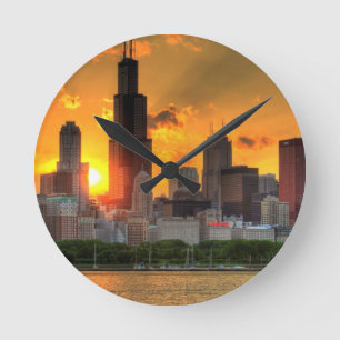 View of Chicago's skyline from  Adler Round Clock