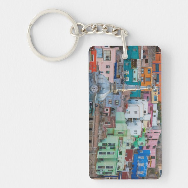 View of city buildings key ring (Front)