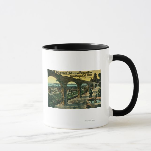 View of City from a Mission, Panama-CA Expo Mug (Right)
