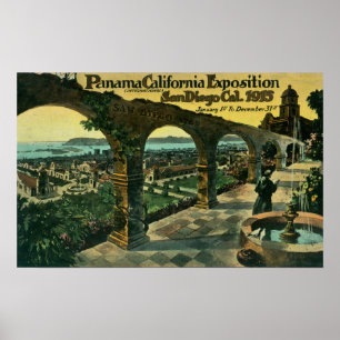 View of City from a Mission, Panama-CA Expo Poster
