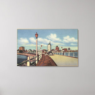 View of City from Rainbow Pier Canvas Print
