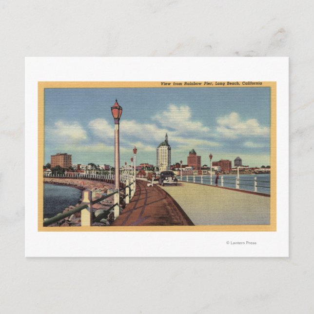 View of City from Rainbow Pier Postcard (Front)