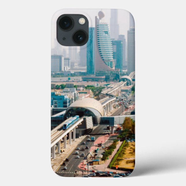 View of city metro line and skyscrapers Case-Mate iPhone case (Back)