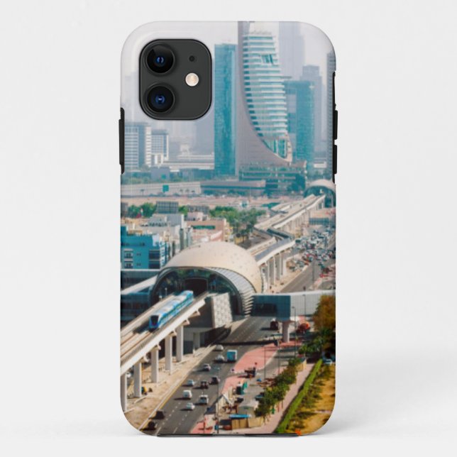 View of city metro line and skyscrapers Case-Mate iPhone case (Back)