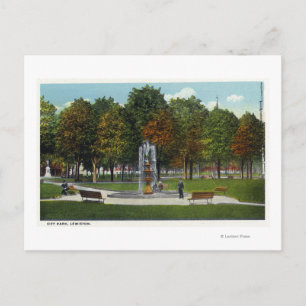 View of City Park and Fountain Postcard