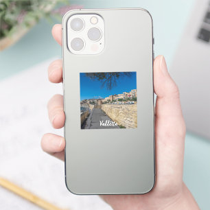 View of city wall and harbor in Valletta