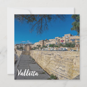 View of city wall and harbor in Valletta