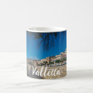 View of city wall and harbor in Valletta Coffee Mug