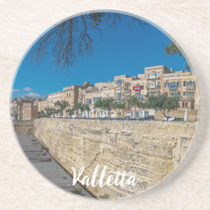 View of city wall and harbour in Valletta Coaster