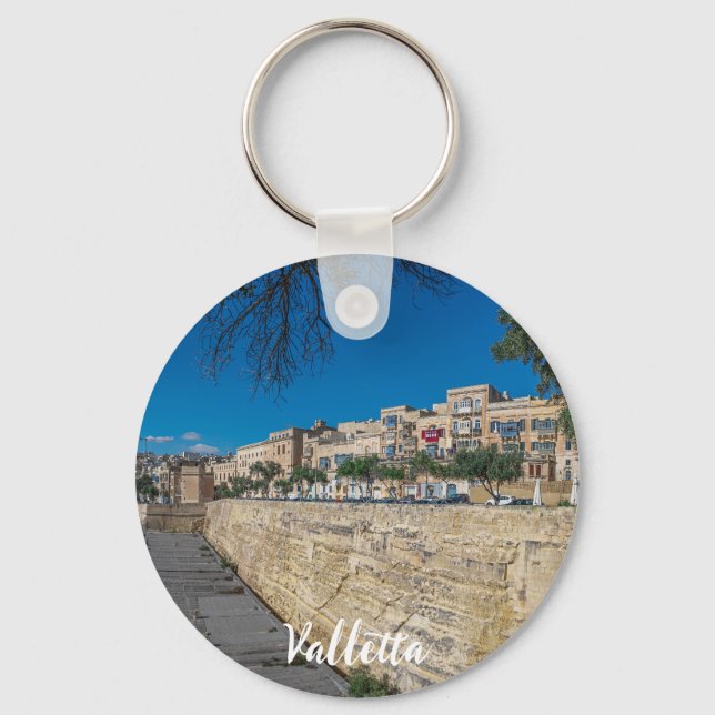 View of city wall and harbour in Valletta Key Ring (Front)