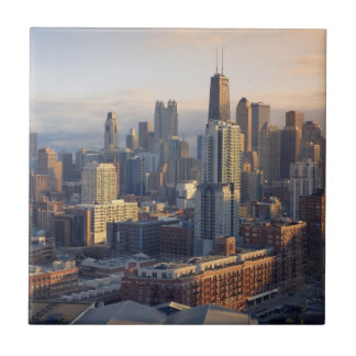 View of cityscape with fantastic light tile