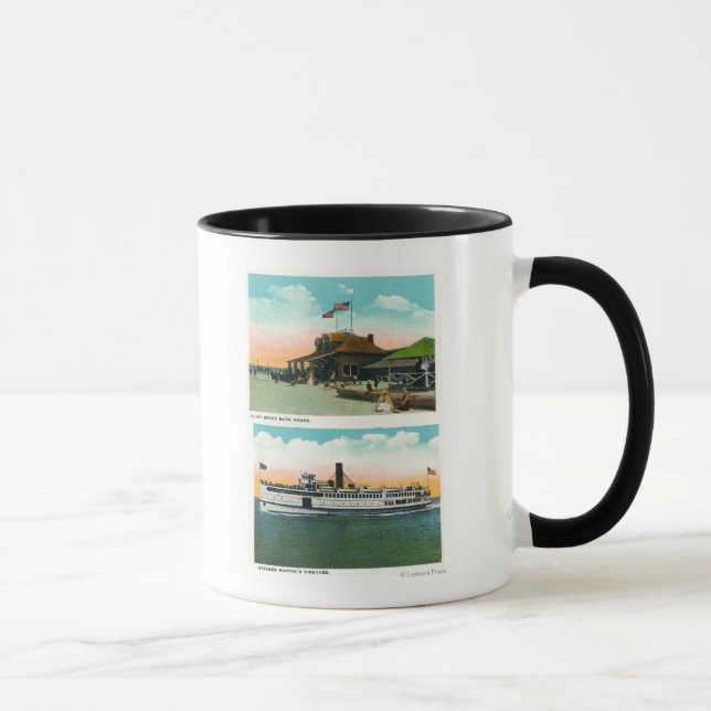 View of Cliff Beach Bath House Mug (Right)