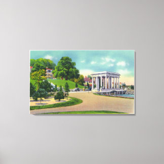 View of Coles Hill and Plymouth Rock Portico Canvas Print