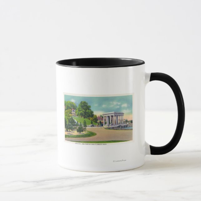 View of Coles Hill and Plymouth Rock Portico Mug (Right)