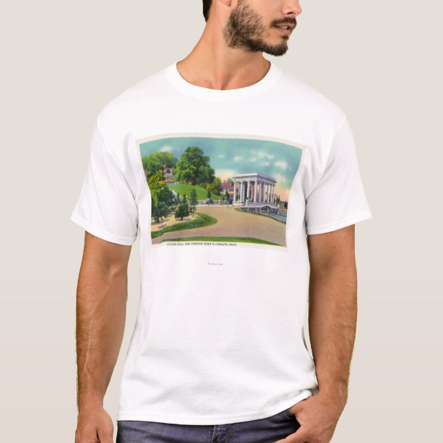 View of Coles Hill and Plymouth Rock Portico T-Shirt (Front)