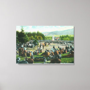 View of Crowds at Golden Gate Park in December Canvas Print