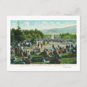 View of Crowds at Golden Gate Park in December Postcard