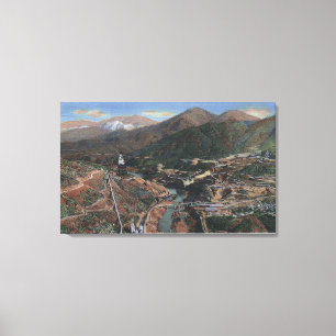 View of Dam During Construction Canvas Print