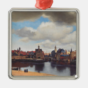 View of Delft by Johannes Vermeer Metal Tree Decoration