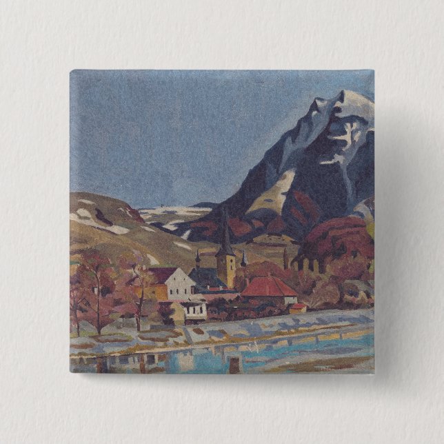 View of Dolný Kubín by Arnold Peter Weisz 15 Cm Square Badge (Front)