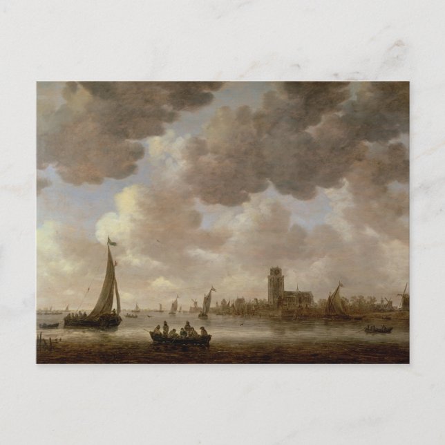 View of Dordrecht Downstream from the Grote Kerk, Postcard (Front)