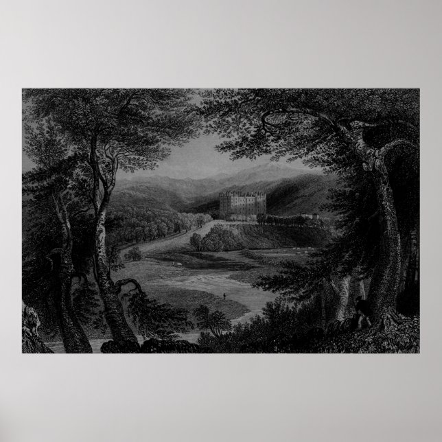 View of Drumlanrig Castle, Dumfrieshire Poster (Front)