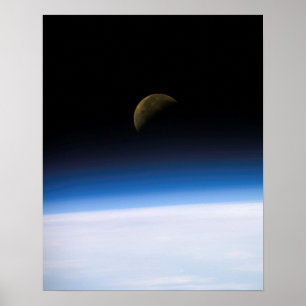 View of Earth and Moon from Columbia (STS-107) Poster