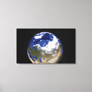 View of Earth showing the Arctic region Canvas Print