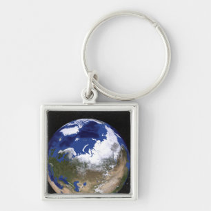 View of Earth showing the Arctic region Key Ring