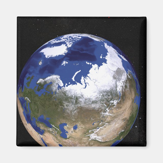 View of Earth showing the Arctic region Magnet (Front)