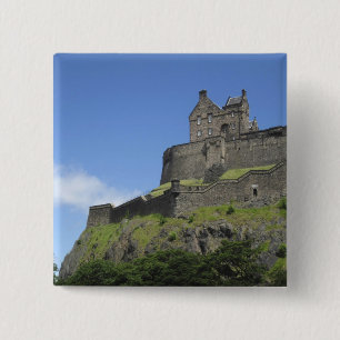 View of Edinburgh Castle, Edinburgh, Scotland, 2 15 Cm Square Badge