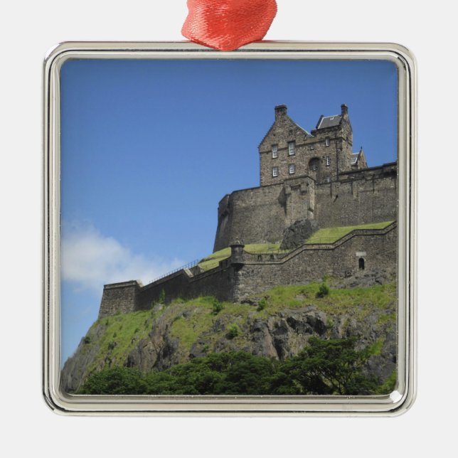 View of Edinburgh Castle, Edinburgh, Scotland, 2 Metal Tree Decoration (Front)