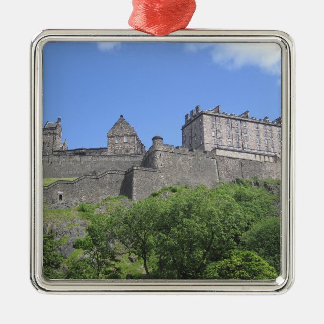 View of Edinburgh Castle, Edinburgh, Scotland, 3 Metal Tree Decoration (Front)