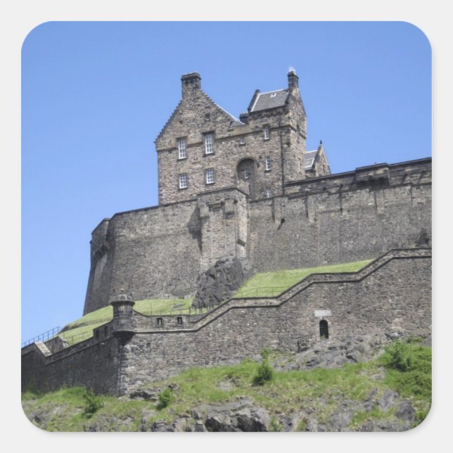 View of Edinburgh Castle, Edinburgh, Scotland, Square Sticker (Front)